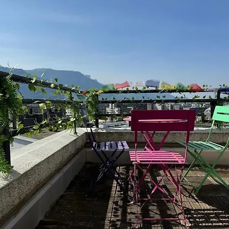 Le Rooftop Calme Et Terrasse A 1 Minute De La Gare شقة غرونوبل